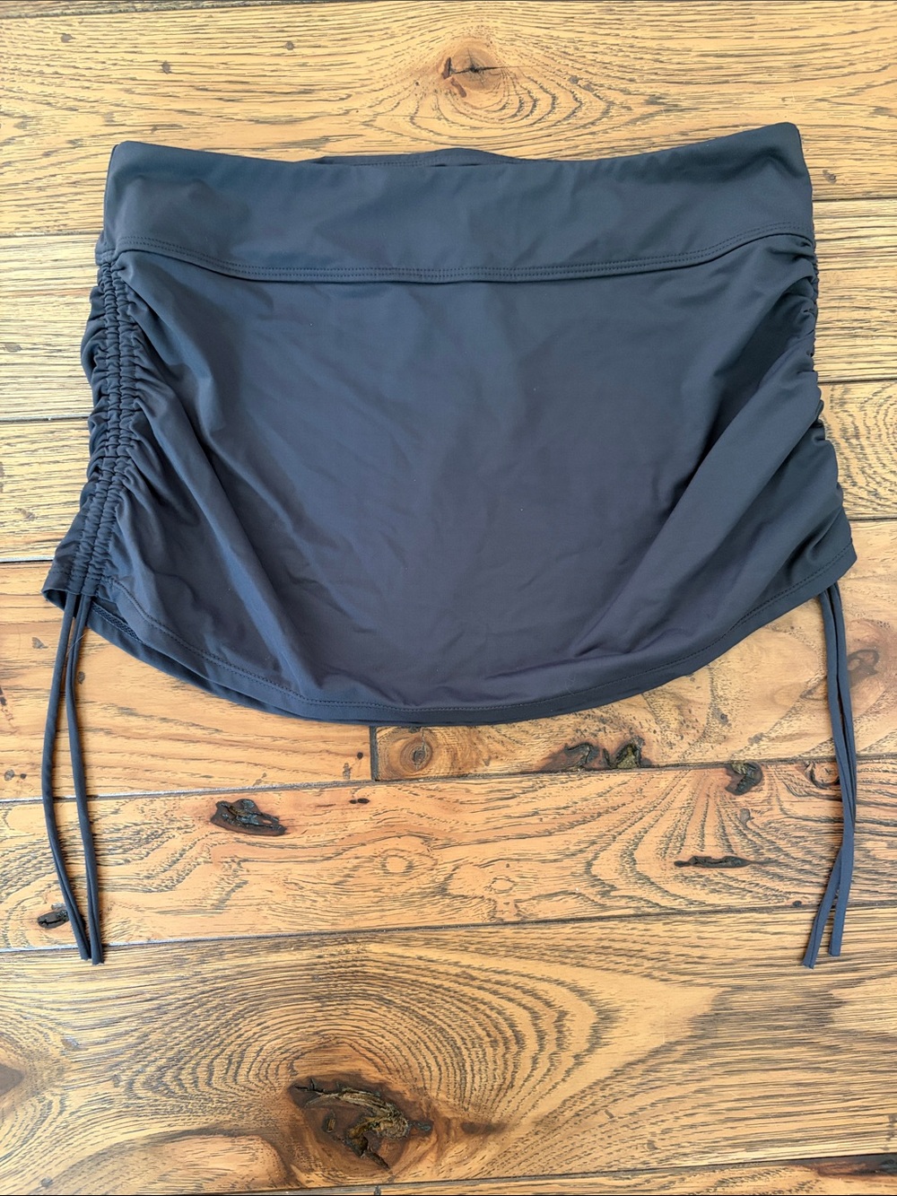 Athleta Charcoal Grey Swim Skirt Coverup with adjustable Side Ties